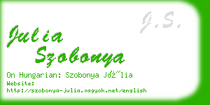 julia szobonya business card